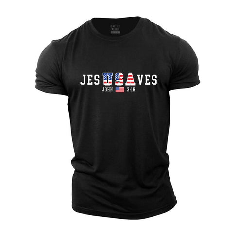 Men's Jesus Saves Cotton T-Shirt